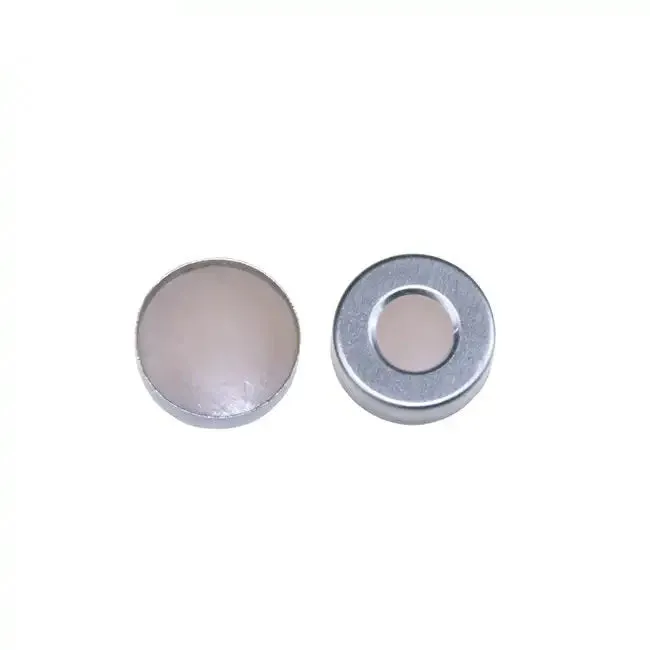 20mm Open Top Aluminum Crimp Cap  with 20mm Natural PTFE/Natural Silicone Septa 2.5mm Thick.Thumbnail 1