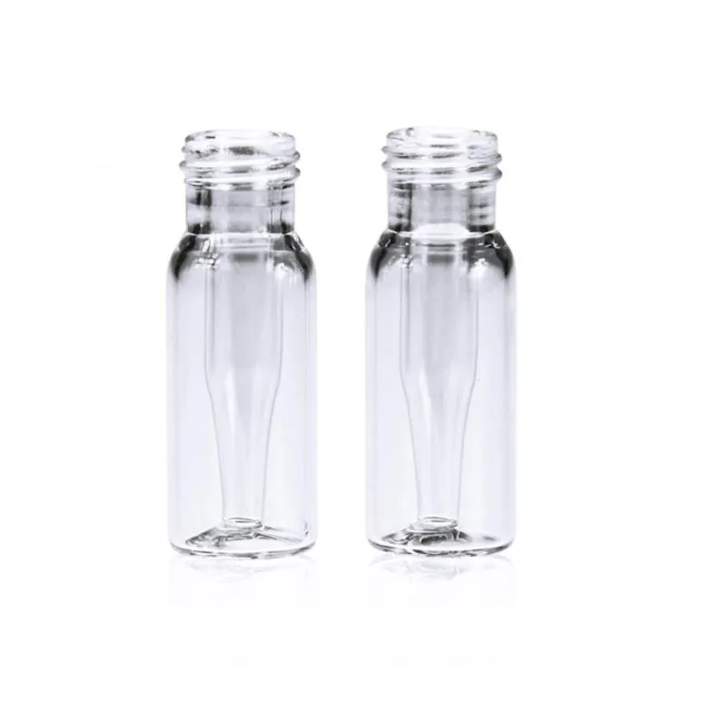 2mL 12x32mm Clear 9-425 Screw Thread Vial Bottom with Integrated 0.2 ml Glass Micro-insert no Label.Thumbnail 1