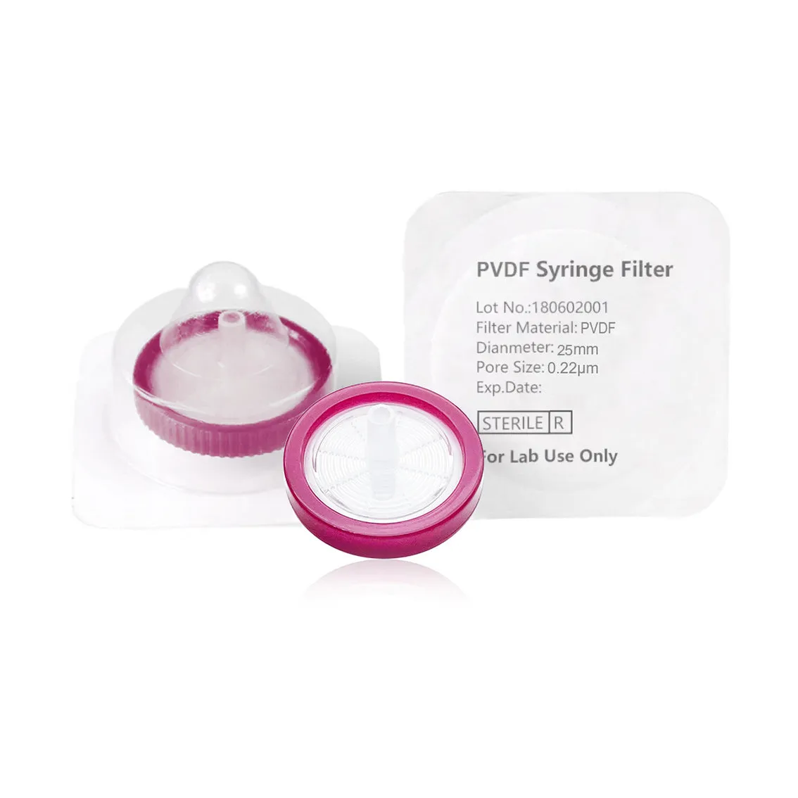 Syringe Filter, Hydrophobic PVDF, Sterile, Dia. 25mm, Pore 0.22µmThumbnail 1
