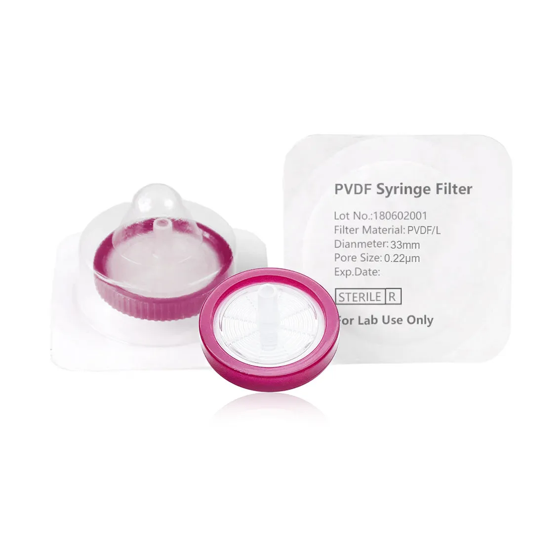 Syringe Filter, Hydrophilic PVDF, Sterile, Dia. 33mm, Pore 0.22µmThumbnail 1